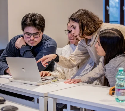 master in media students on campus