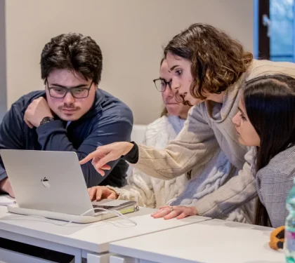 master in media students on campus